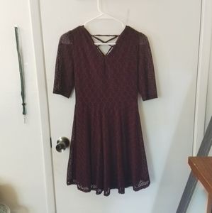 Lacy maroon dress